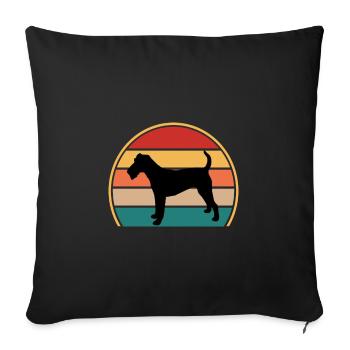 Irish Terrier Dog Lover Silhouette Vintage Sunset - Sofa pillowcase 17,3'' x 17,3'' (45 x 45 cm) - black - Front