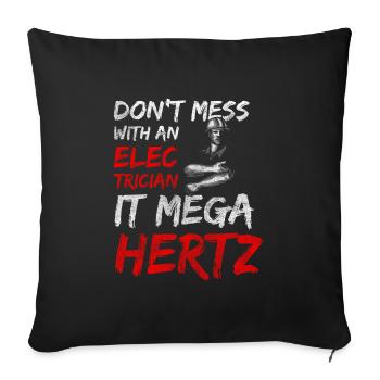 Electrician Men High Voltage - Sofa pillowcase 17,3'' x 17,3'' (45 x 45 cm) - black - Front
