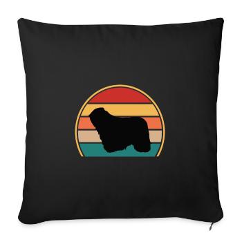 Komondor Dog Lover Silhouette Vintage Sunset - Housse de coussin décorative 45 x 45 cm - noir - Devant