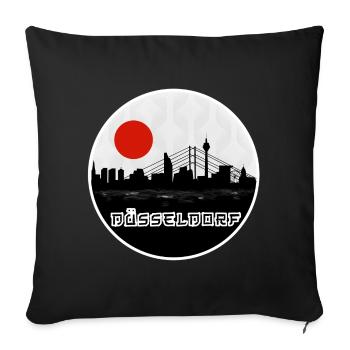 Düsseldorf Japan Skyline - Sofakissenbezug 45 x 45 cm - Schwarz - Vorne