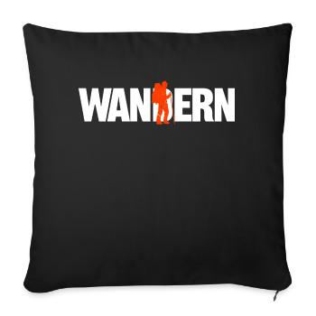Wandern Spruch Berggipfel Natur Berge Wanderer - Sofakissenbezug 45 x 45 cm - Schwarz - Vorne