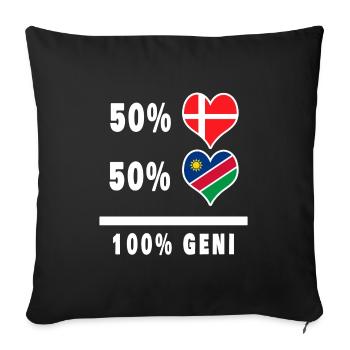 Namibia and Denmark 100% genius flag - Sofa pillowcase 17,3'' x 17,3'' (45 x 45 cm) - black - Front
