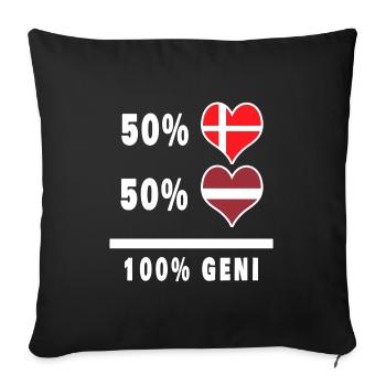 Latvia and Denmark 100% genius flag - Sofa pillowcase 17,3'' x 17,3'' (45 x 45 cm) - black - Front