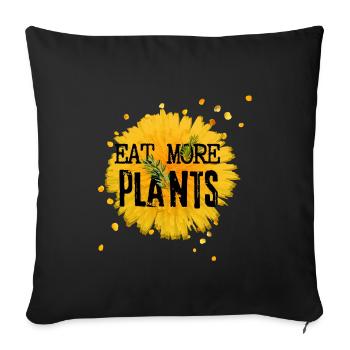 Eat more plants Löwenzahn - Sofakissenbezug 45 x 45 cm - Schwarz - Vorne