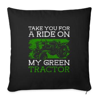Tractor Attachment Farmer's Stable - Sofa pillowcase 17,3'' x 17,3'' (45 x 45 cm) - black - Front