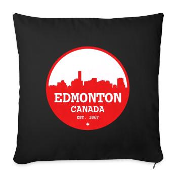 Cercle d’horizon d’Edmonton - Housse de coussin décorative 45 x 45 cm - noir - Devant