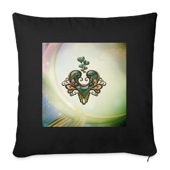 Wonderful elegant heart - Sofa pillowcase 17,3'' x 17,3'' (45 x 45 cm) - black - Front