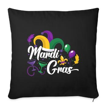 Mardi Gras New Orleans Mardi - Sofa pillowcase 17,3'' x 17,3'' (45 x 45 cm) - black - Front