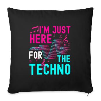 Techno Techno Musik Tanzen Abfeiern - Sofakissenbezug 45 x 45 cm - Schwarz - Vorne