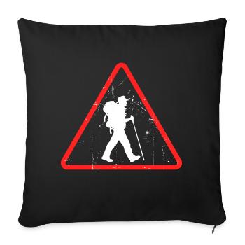 Hikers, hikes, mountain hikes, hiking, climbing - Sofa pillowcase 17,3'' x 17,3'' (45 x 45 cm) - black - Front