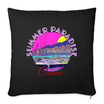 Summer Paradise Cannes - Housse de coussin décorative 45 x 45 cm - noir - Devant