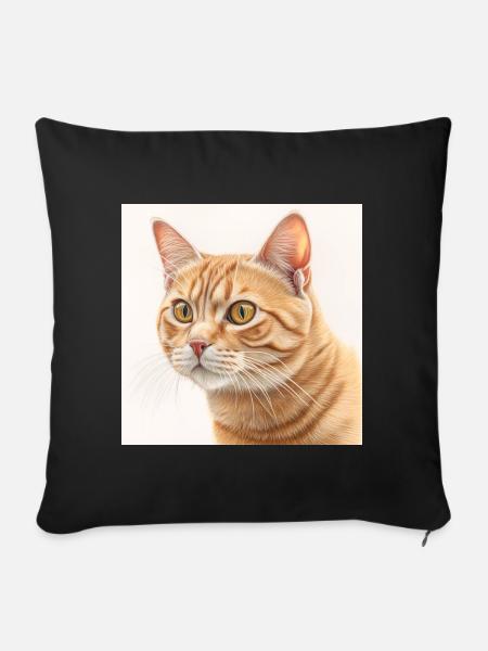 Katze - Sofakissenbezug 45 x 45 cm - Schwarz