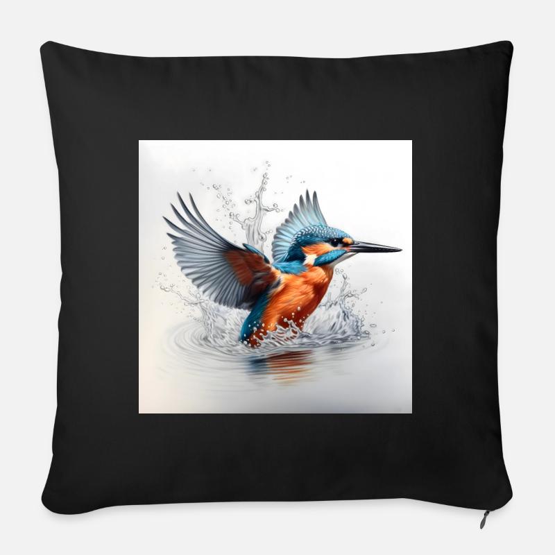 Eisvogel - Sofakissenbezug 45 x 45 cm - Schwarz