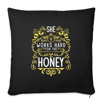Honey Bumblebee Beekeeping World Savior - Sofa pillowcase 17,3'' x 17,3'' (45 x 45 cm) - black - Front