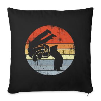 Judo Kämpfer Skizze - Sofakissenbezug 45 x 45 cm - Schwarz - Vorne