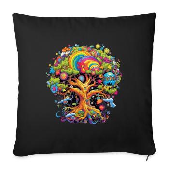 ZEN-BAUM DES LEBENS - Sofakissenbezug 45 x 45 cm - Schwarz - Vorne