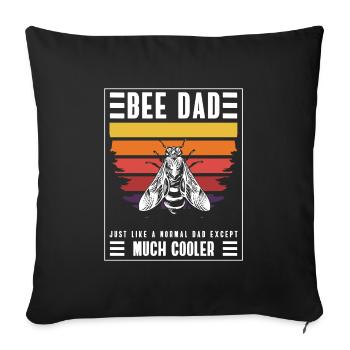 Mouches des abeilles mellifères - Housse de coussin décorative 45 x 45 cm - noir - Devant
