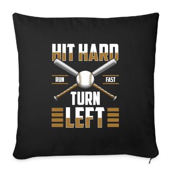 Baseball bat team coach - Sofa pillowcase 17,3'' x 17,3'' (45 x 45 cm) - black - Front