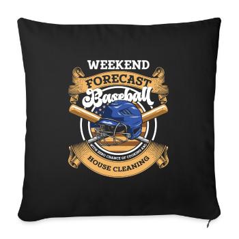 Baseball Bat, Catcher, America, Ball - Sofa pillowcase 17,3'' x 17,3'' (45 x 45 cm) - black - Front