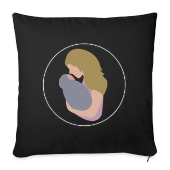Mother and Child - Sofa pillowcase 17,3'' x 17,3'' (45 x 45 cm) - black - Front