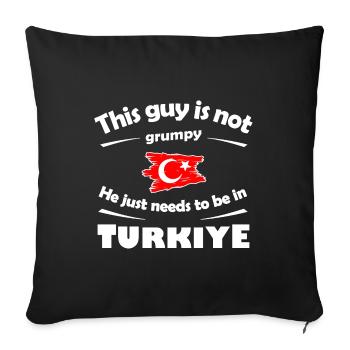 Holidays in Turkey - Sofa pillowcase 17,3'' x 17,3'' (45 x 45 cm) - black - Front