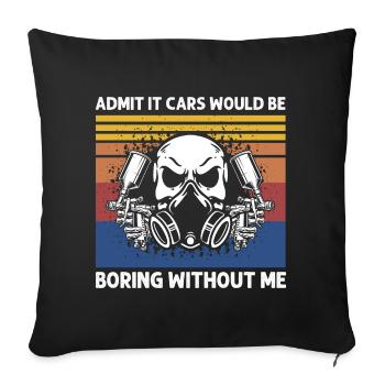 Car painter offer for coachbuilders - Sofa pillowcase 17,3'' x 17,3'' (45 x 45 cm) - black - Front
