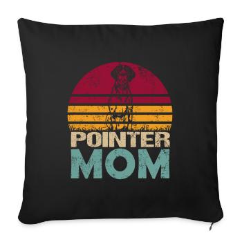 Deutsch Drahthaar Mom Mama Frauchen Vintage - Sofakissenbezug 45 x 45 cm - Schwarz - Vorne