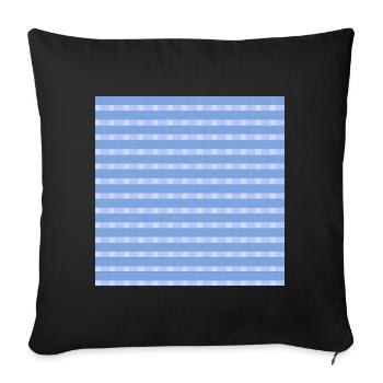 karierte muster, Leinenstoffmuster Gitteroptik - Sofakissenbezug 45 x 45 cm - Schwarz - Vorne