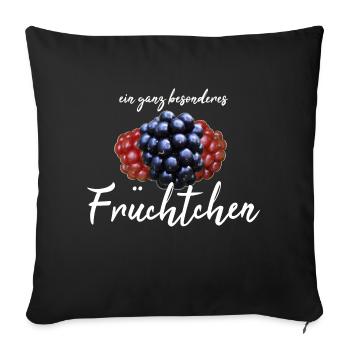 Früchtchen frech - Sofakissenbezug 45 x 45 cm - Schwarz - Vorne