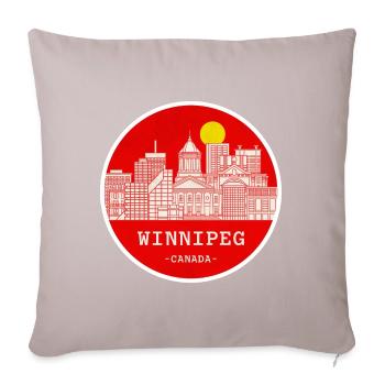 Winnipeg City Skyline Circle - Sofa pillowcase 17,3'' x 17,3'' (45 x 45 cm) - light taupe - Front