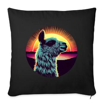 Lama Sunset India - Sofa pillowcase 17,3'' x 17,3'' (45 x 45 cm) - black - Front