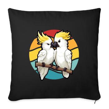 Cacatoès au coucher du soleil - Housse de coussin décorative 45 x 45 cm - noir - Devant