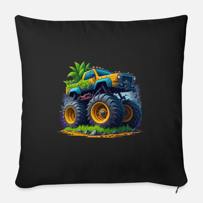 Monstertruck - Sofakissenbezug 45 x 45 cm - Schwarz