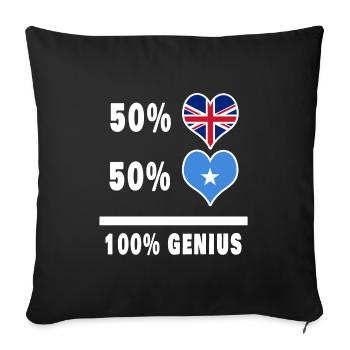 Somalia and Great Britain 100% Genius Flag - Sofa pillowcase 17,3'' x 17,3'' (45 x 45 cm) - black - Front