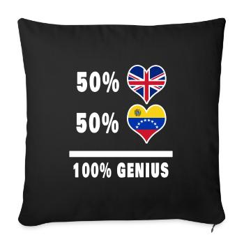 Venezuela and Great Britain 100% Genius Flag - Sofa pillowcase 17,3'' x 17,3'' (45 x 45 cm) - black - Front