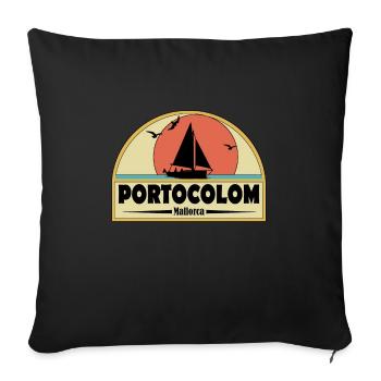 Portocolom - Sofa pillowcase 17,3'' x 17,3'' (45 x 45 cm) - black - Front