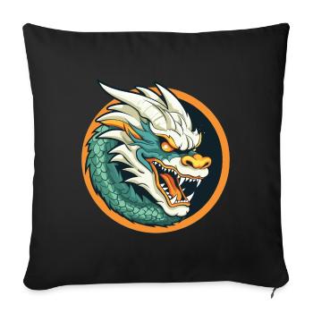 Dragon Crest: Ember Dragon Emblem - Sofa pillowcase 17,3'' x 17,3'' (45 x 45 cm) - black - Front