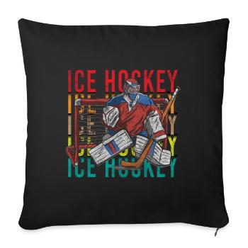 Hockey Sport Winter Sports Ice Skates - Sofa pillowcase 17,3'' x 17,3'' (45 x 45 cm) - black - Front