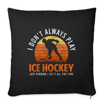 Hockey Sport Winter Sports Victory - Sofa pillowcase 17,3'' x 17,3'' (45 x 45 cm) - black - Front