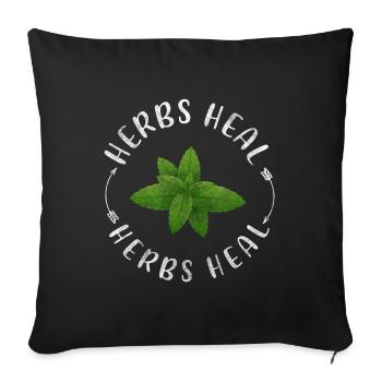 Plantes médicinales Healing Health Pharmacie - Housse de coussin décorative 45 x 45 cm - noir - Devant