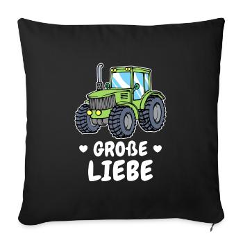 Commercial Vehicle Tractor Farmer Statement Tractor Field - Sofa pillowcase 17,3'' x 17,3'' (45 x 45 cm) - black - Front