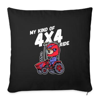 Tractor Young Farmer Country Life Statement Vehicle - Sofa pillowcase 17,3'' x 17,3'' (45 x 45 cm) - black - Front