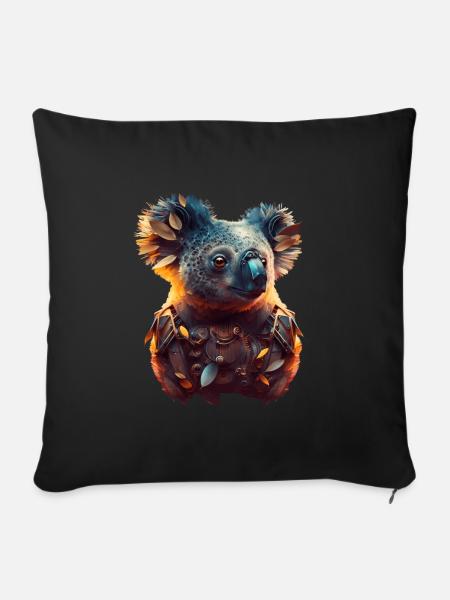 Surrealer Koala - Sofakissenbezug 45 x 45 cm - Schwarz