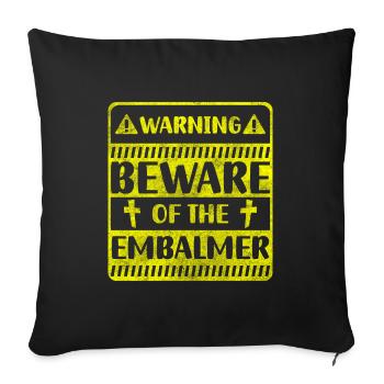 Cadavre de cercueil de travail de l’entrepreneur de pompes funèbres - Housse de coussin décorative 45 x 45 cm - noir - Devant