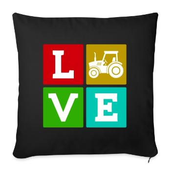 Tractor Country Life Saying Commercial Vehicle Farmer - Sofa pillowcase 17,3'' x 17,3'' (45 x 45 cm) - black - Front