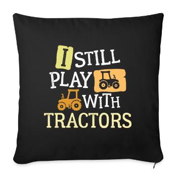 Bauer Statement Ackerbau Traktor Feld Nutzfahrzeug - Sofakissenbezug 45 x 45 cm - Schwarz - Vorne