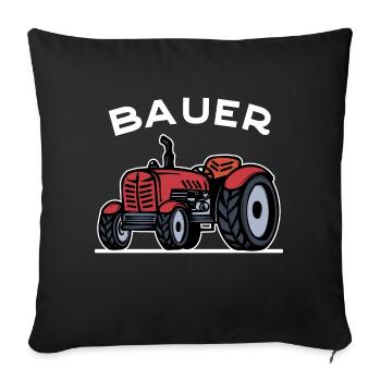 Bauer Traktor Landleben Landmaschinen Bauernhof - Sofakissenbezug 45 x 45 cm - Schwarz - Vorne