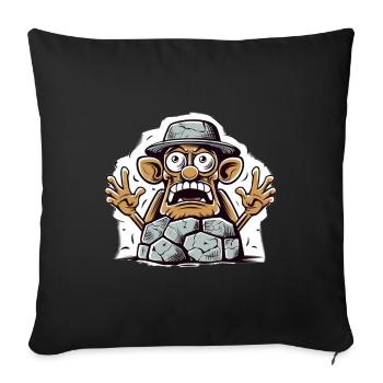 Comicischer Steinbrecher Cartoon - Sofakissenbezug 45 x 45 cm - Schwarz - Vorne