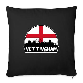 Nottingham England Flag Skyline Silhouette Travel - Sofa pillowcase 17,3'' x 17,3'' (45 x 45 cm) - black - Front