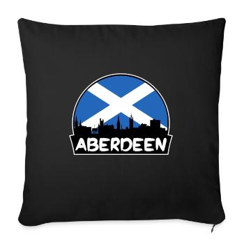 Aberdeen Scotland Flag Skyline Silhouette Voyage - Housse de coussin décorative 45 x 45 cm - noir - Devant